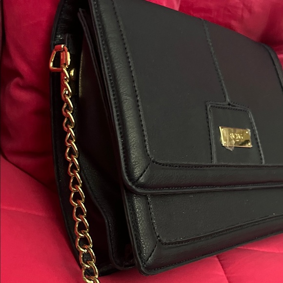 BCBG Paris Black Crossbody Bag with Gold Chain - Picture 6 of 6